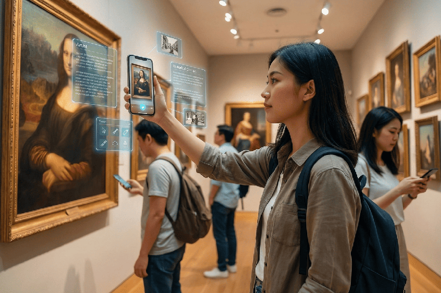 WebAR 智慧導覽：手機掃描展品觸發 AR 互動資訊